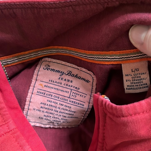 Tommy Bahama Ben & Terry Half-Zip Sweatshirt Large Ptp 23” L29” Arm Hole 24” - Picture 4 of 14